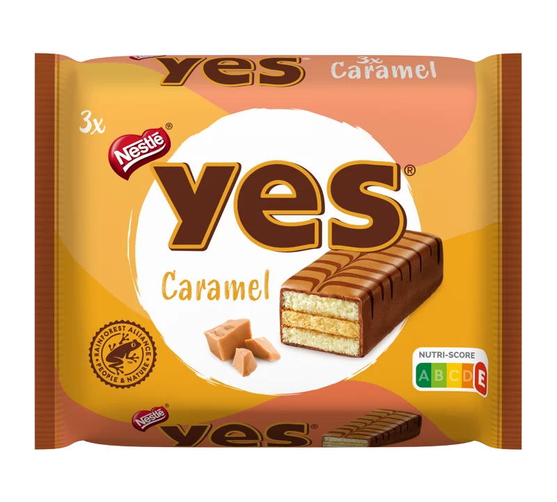 Nestlé Yes Kuchenriegel Caramel 3 Stück 96g / 3.38oz