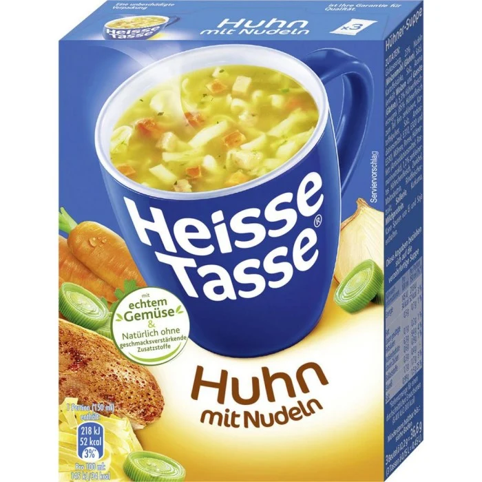Erasco Heisse Tasse Hühnersuppe mit Nudeln