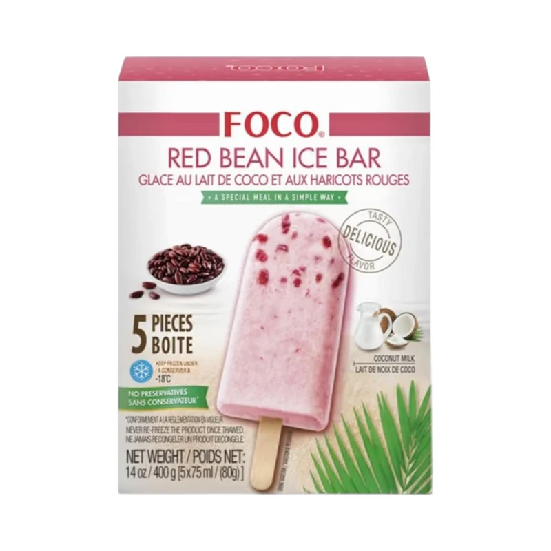 Foco Ice Bar - Red Bean (5 x 80gm) 400gm - Berlin Only Delivery