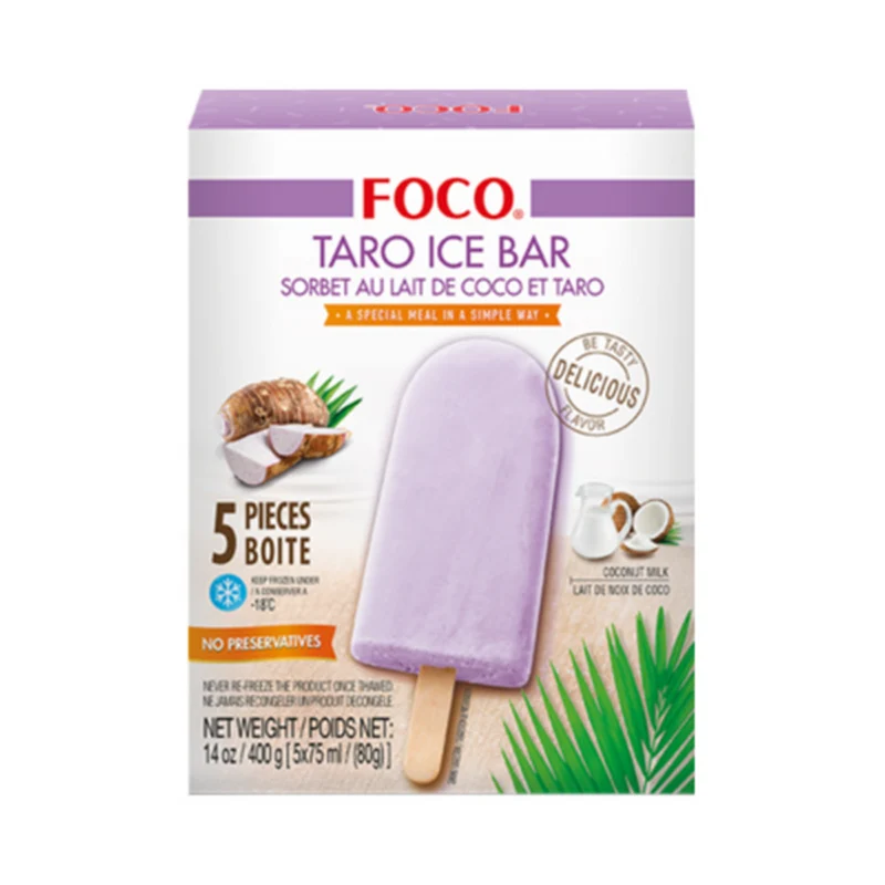 Foco Ice Bar - Taro (5 x 80gm) 400gm - Berlin Only Delivery