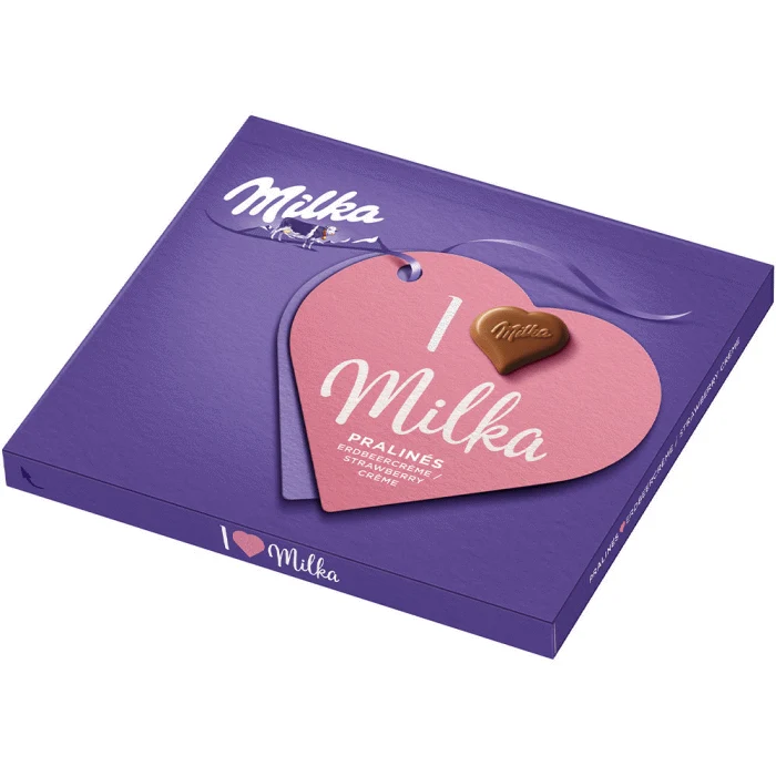 Milka I Love Milka Pralinés Erdbeercrème Schokolade Pralinen 110g