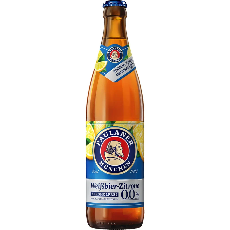 Paulaner Weißbier-Zitrone 0,0% Alkoholfrei 20x 0,5 Liter (MEHRWEG)