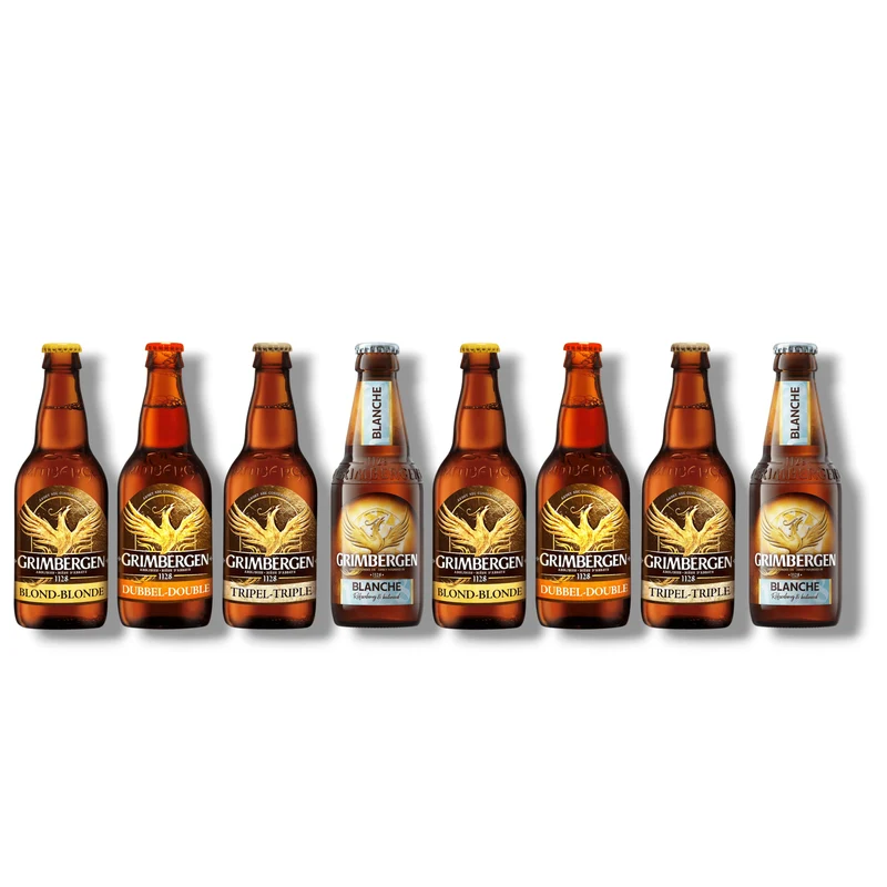 Grimbergen Bier Mixpaket – Belgische Braukunst im 4er-Set (Blanche, Blonde, Tripel, Dubbel)