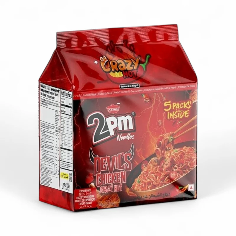 Asian 2PM Instant Noodles - Devil's Chicken (Crazy Hot) (5 Packs) 500gm