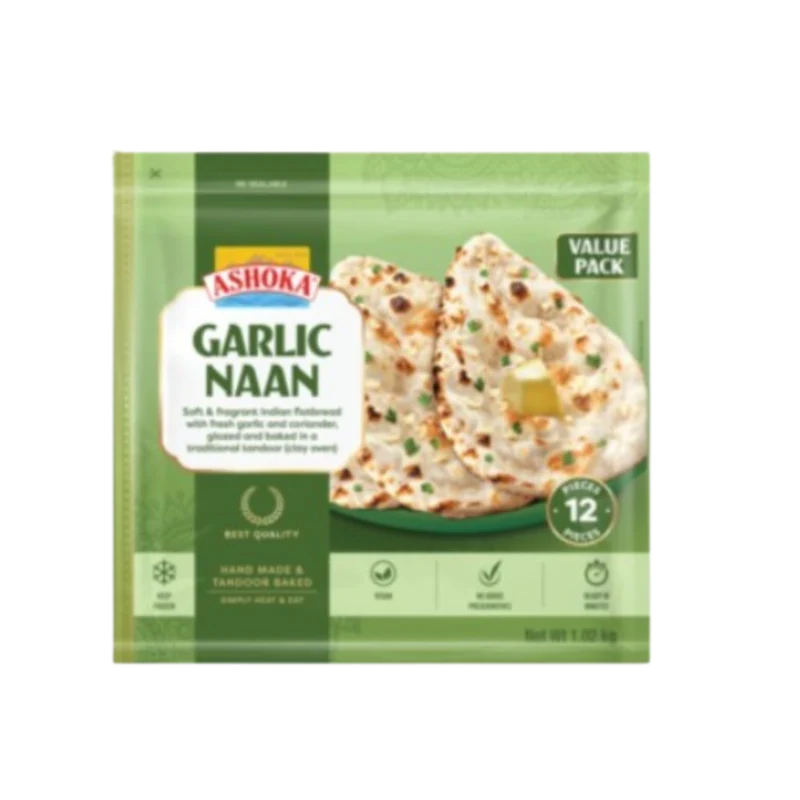 Frozen Ashoka Garlic Naan (12pcs) 1020gm - Only Berlin Delivery