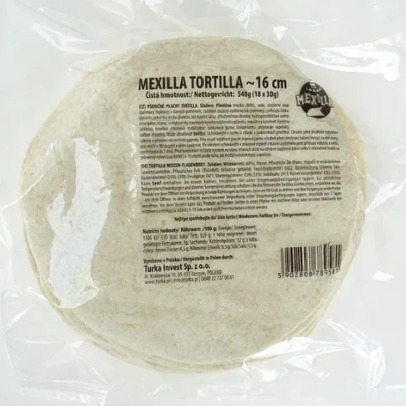 Mexilla Wheat Flour Tortillas 18 x 30gm (16cm) 540gm