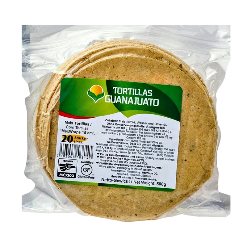 Tortillas Guanajuato MexWraps - 15cm (20pcs) 500gm