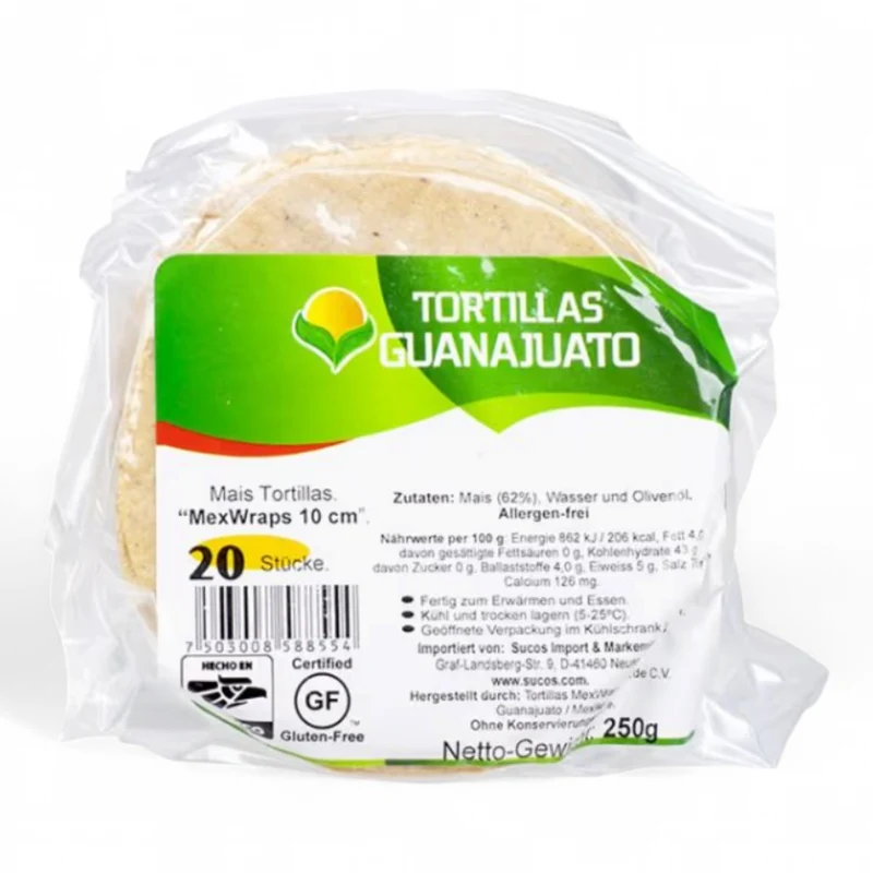 Tortillas Guanajuato - Mexicana - 10cm (20pcs) 250gm