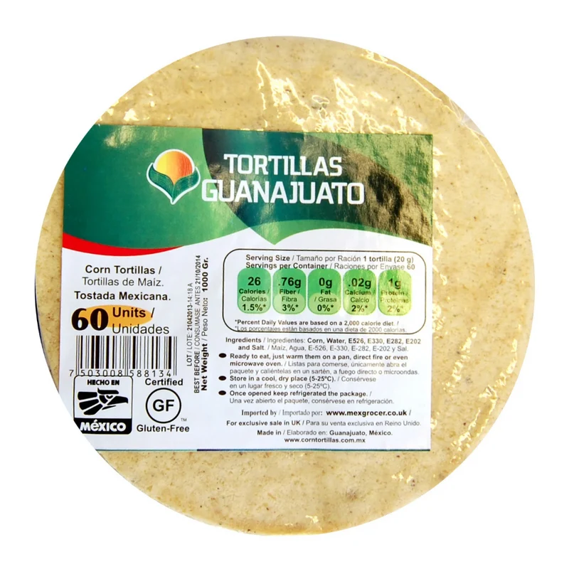 Tortillas Guanajuato - Mexicana - 12cm (60pcs) 1kg