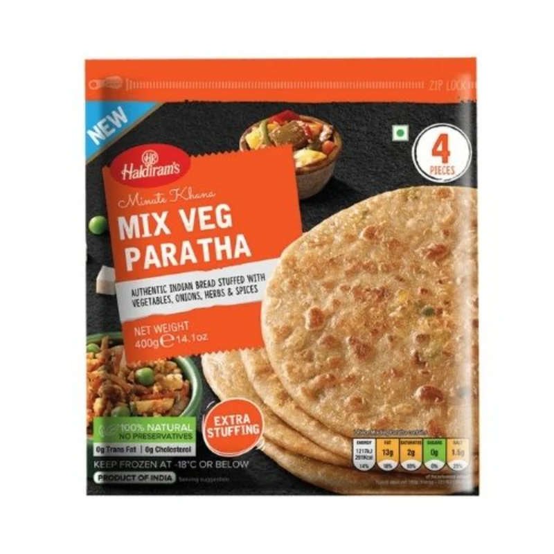 Frozen Haldiram's Mix Veg Paratha (4pcs) 400gm - Only Berlin Delivery