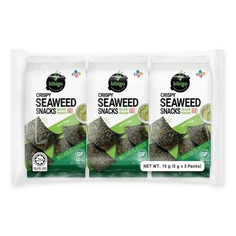 Bibigo Crispy Seetang Snack - Wasabi (3pack) 15gm