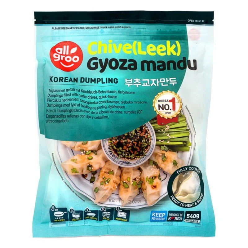 Frozen All Groo Gyoza Mandu Dumpling - Chivel (Leek) 540gm (Only Berlin Delivery)