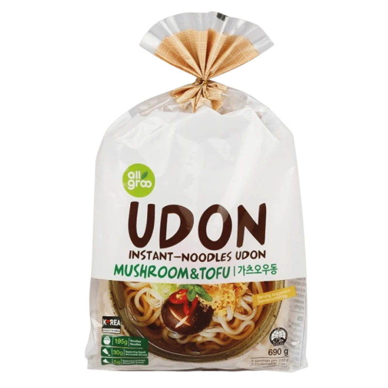 All Groo Instant Udon Noodles - Mushroom & Tofu 690gm