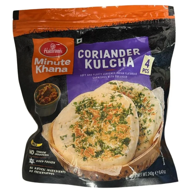 Frozen Haldiram's Coriander Kulcha (4pcs) 240gm - Only Berlin Delivery