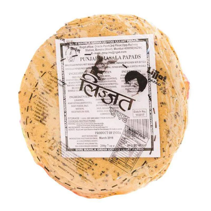 Lijjat Urad Papad - Punjabi Masala 200gm