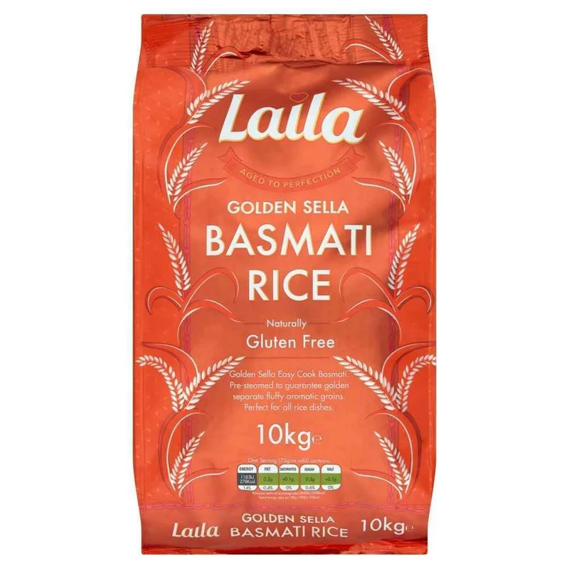 Laila Golden Sella Basmati Rice 10kg - BBE: 06.2027 (Only 1 per Order)