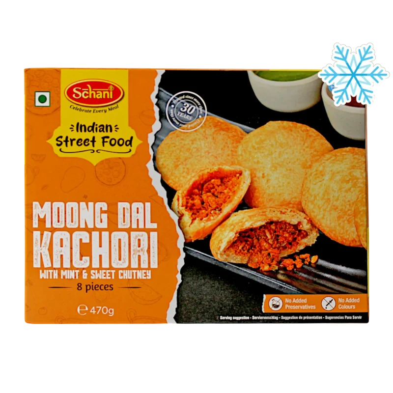 Frozen Schani Moong Dal Kachori With Mint & Sweet Chutney (8pcs) 470gm - Only Berlin Delivery