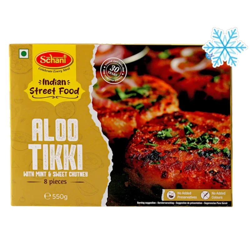 Frozen Schani Aloo Tikki With Mint & Sweet Chutney (8pcs) 550gm - Only Berlin Delivery