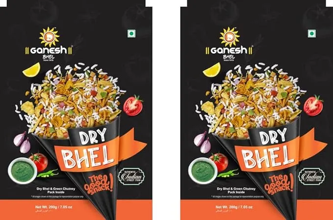 Ganesh Dry Bhel with Chutney 200gm Bundle (Choose your Quantity)