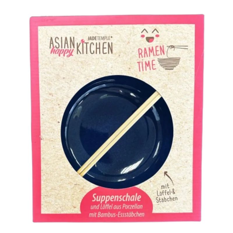 Asian Kitchen – Suppenschale mit Löffel und Essstäbchen Ramen (Porcelain)