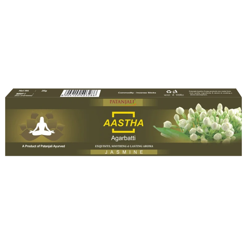 Patanjali Aastha Incense Sticks - Jasmine (18pcs) 25gm