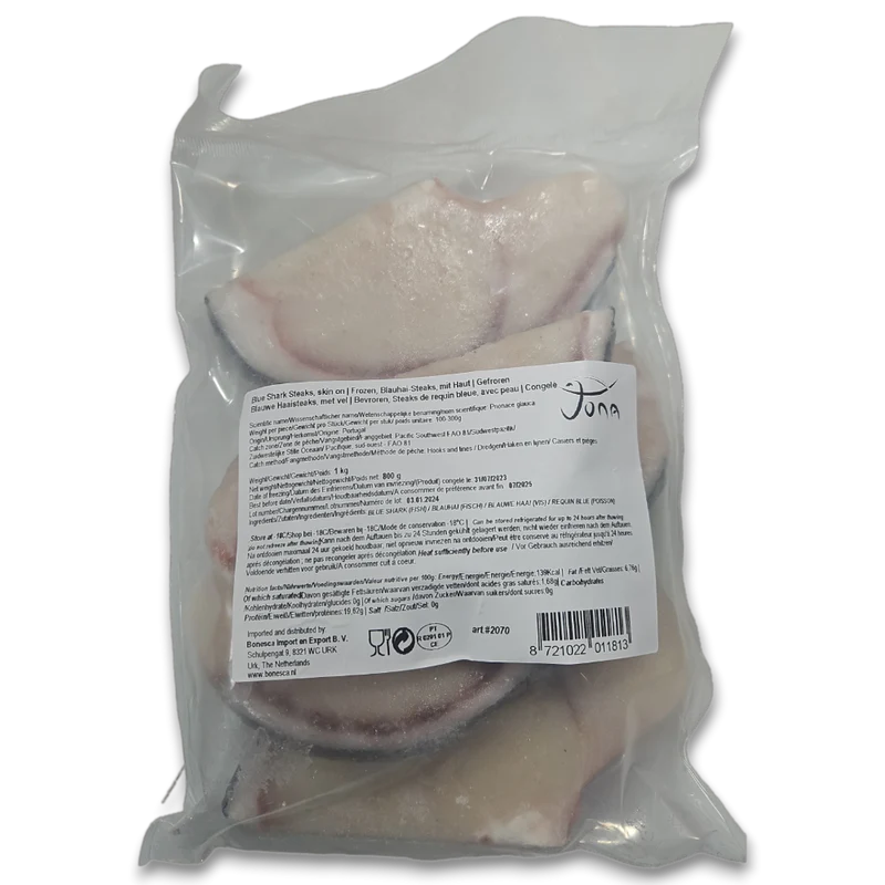 Frozen Jona Blue Sharks Steaks (Skin On) 1kg - Only Berlin Delivery