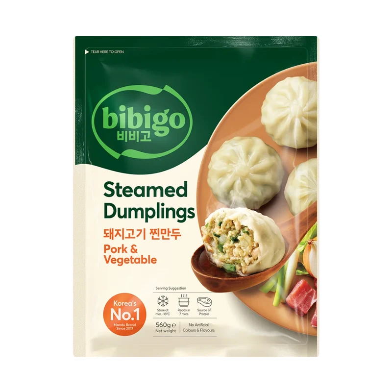 Frozen Bibigo Steamed Dumplings - Pork & Vegetables 560gm (Only Berlin Delivery)