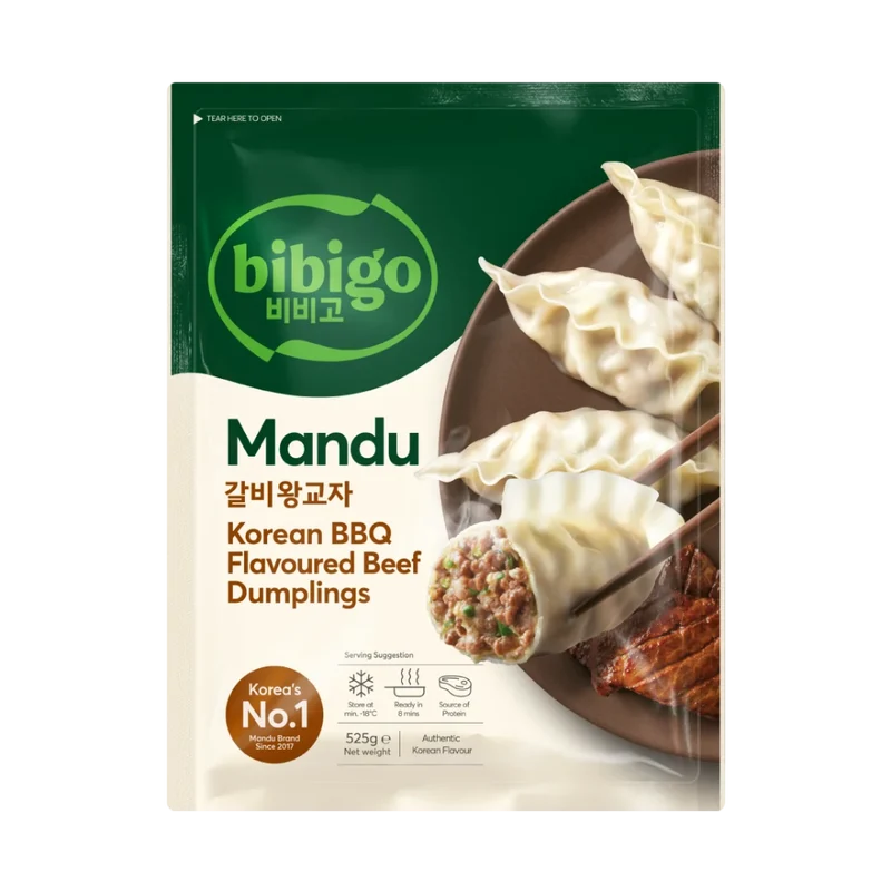 Frozen Bibigo Mandu Dumplings - Korean BBQ (Beef) 525gm (Only Berlin Delivery)