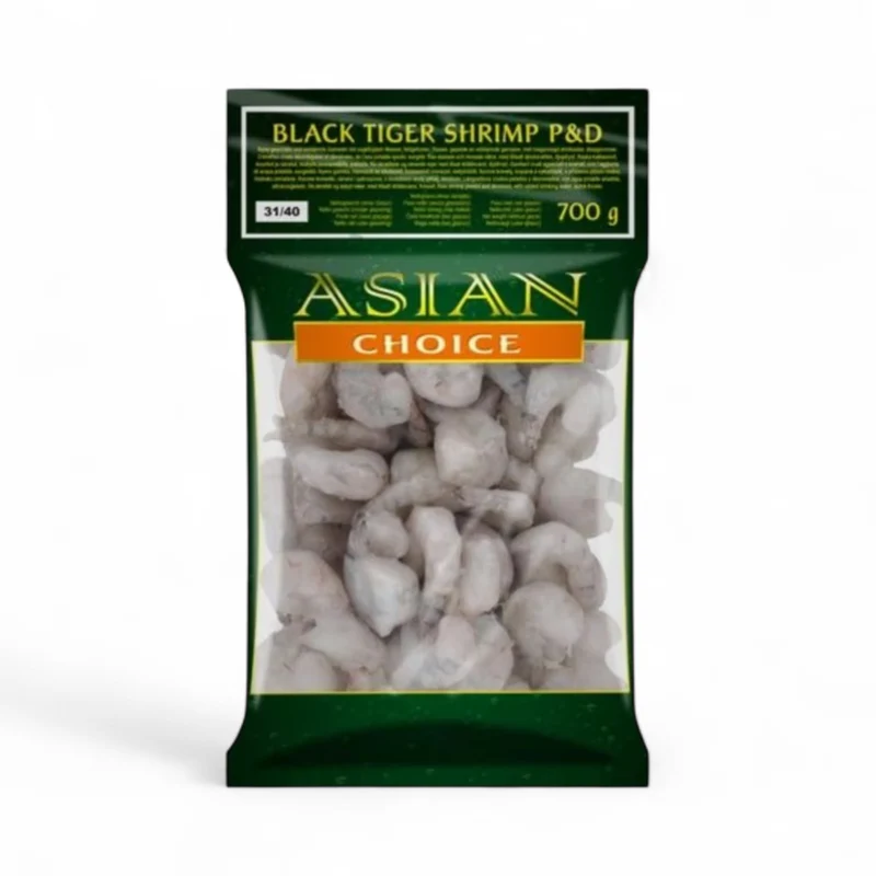 Frozen Asian Choice Black Tiger Shrimps P&D (31/40) 700gm - Only Berlin Delivery