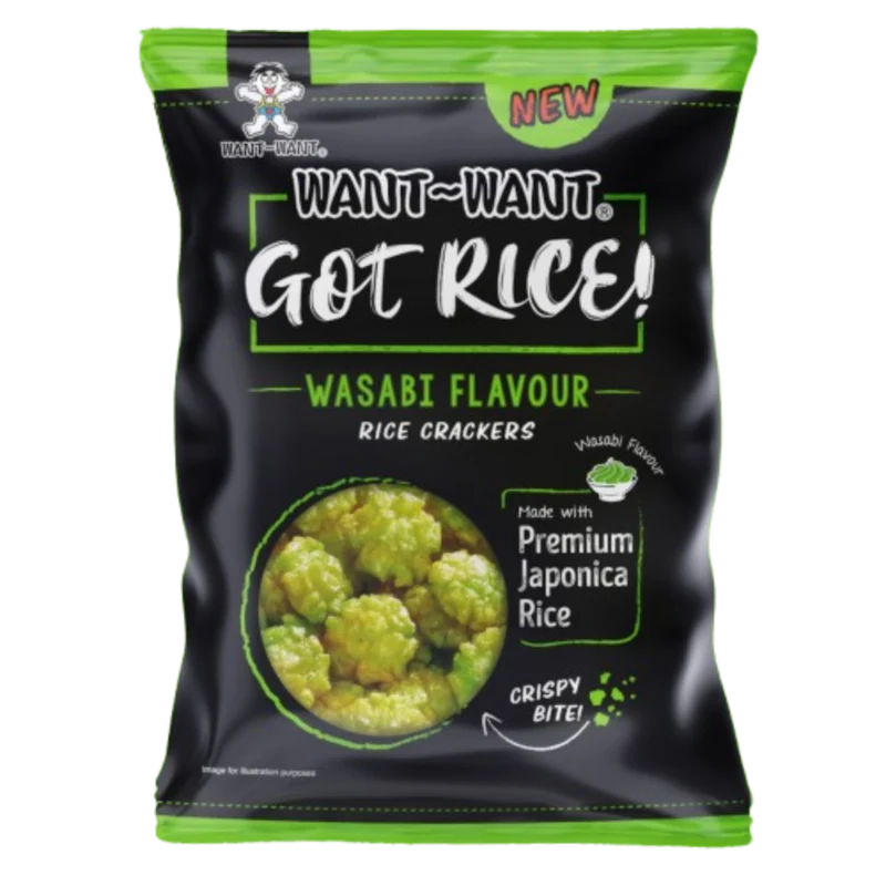 Want - Want Rice Crackers - Wasabi Flavour 85gm