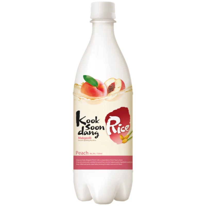 Kook Soon Dang Sparkling Rice Wine - Peach (3% alc) 750ml