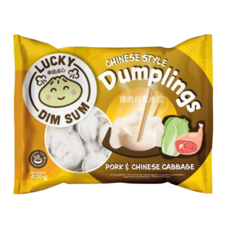 Frozen Lucky Dim Sum Chinese Style Dumpling - Pork & Cheese Cabbage 400gm