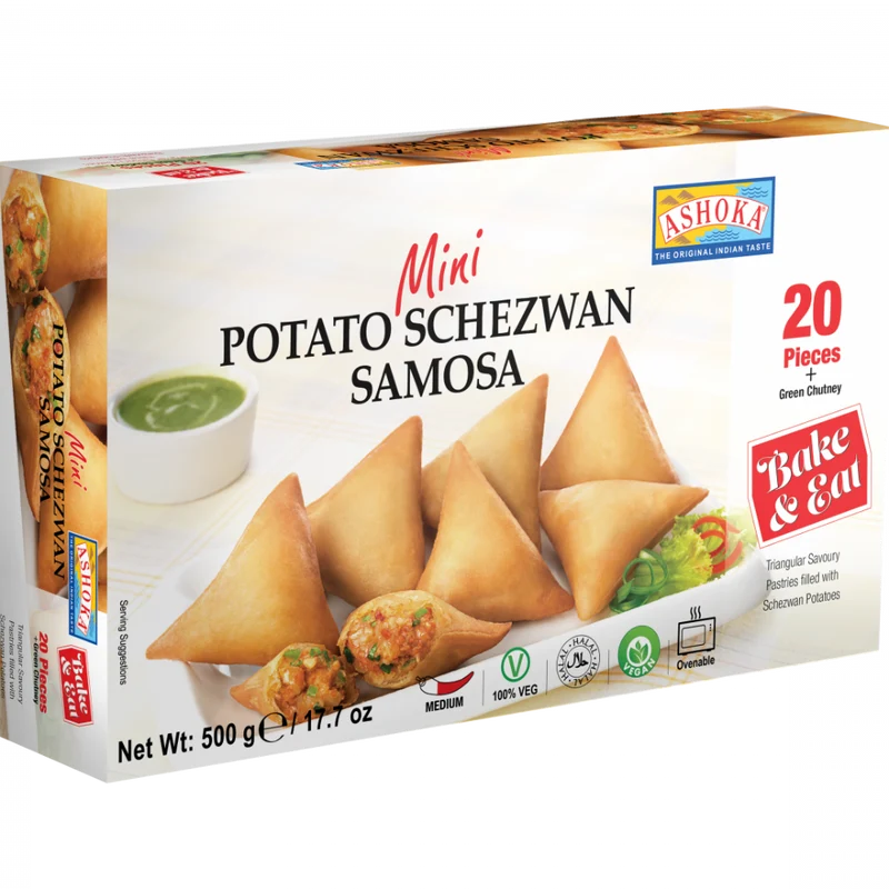 Frozen Ashoka Mini Potato Schezwan Samosa (20pcs) 500gm - Only Berlin Delivery