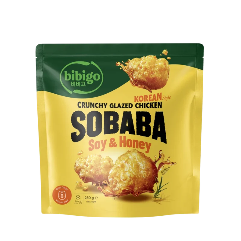 Frozen Bibigo Korean Style Crunchy Glazed Chicken Sobaba - Soy & Honey 250gm (Only Berlin Delivery)