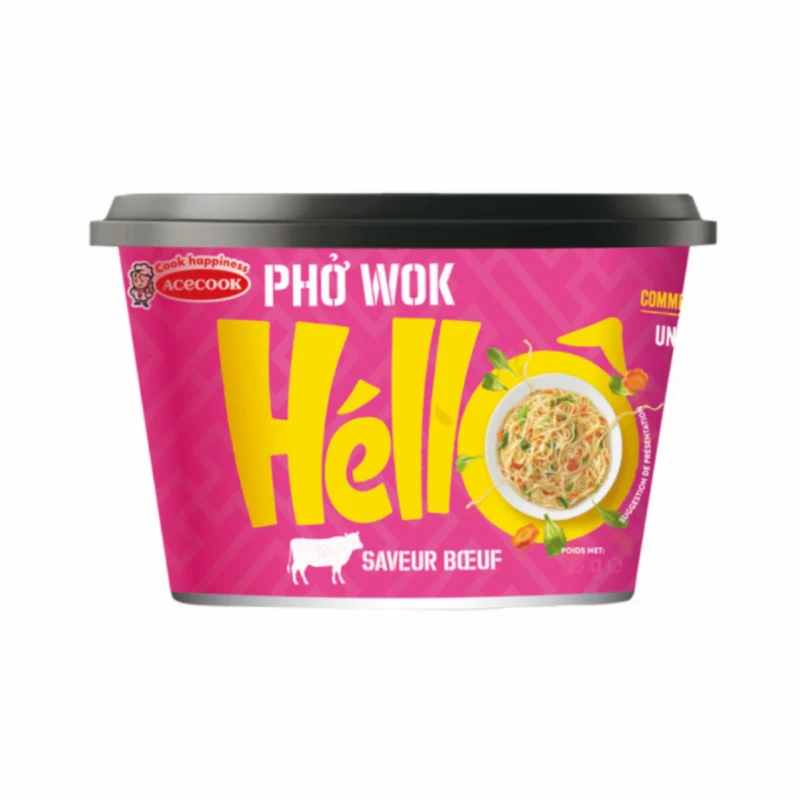 Acecook Hello Pho Wok Noodles - Beef Flavour 76gm