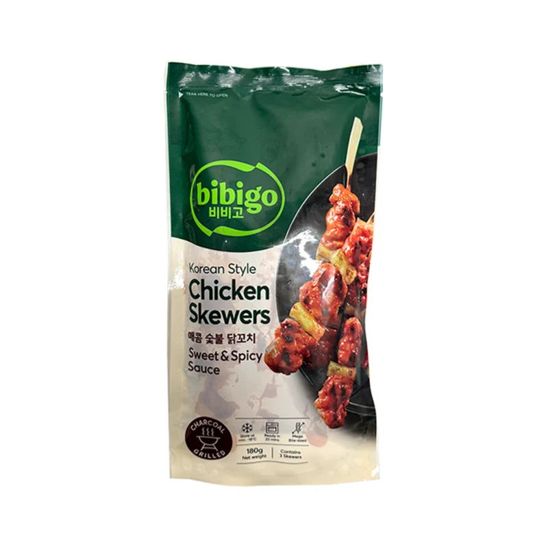 Frozen Bibigo Korean Style Chicken Skewers - Sweet & Spicy Sauce 180gm