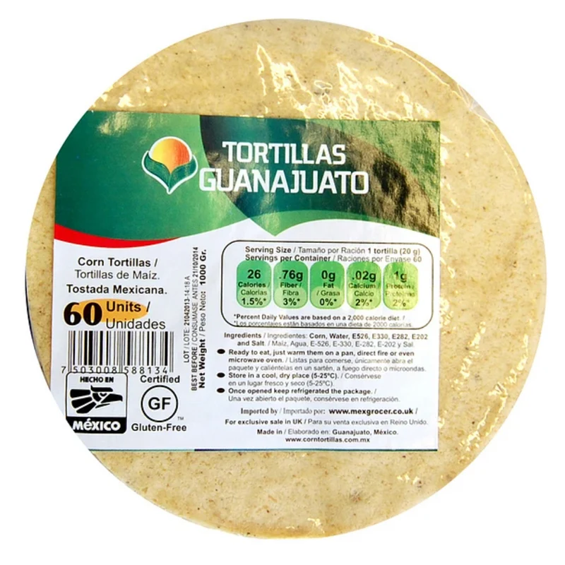 Tortillas Guanajuato - Mexicana 15cm (60pcs) 1kg
