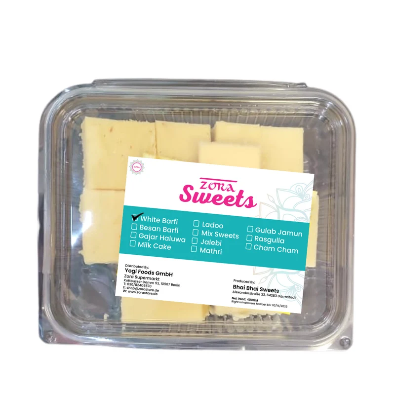 Zora Sweets - White Barfi 400gm