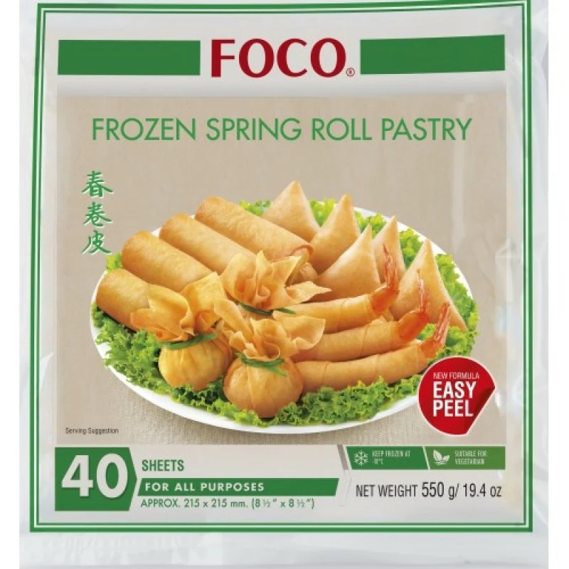 Frozen Foco - Spring Roll Pastry (21.5 x 21.5cm / 40 sheets) 550gm - Only Berlin Delivery