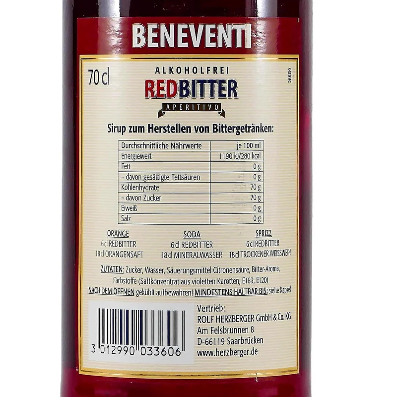 Beneventi Red Bitter Aperitivo -alkoholfrei- EINWEG