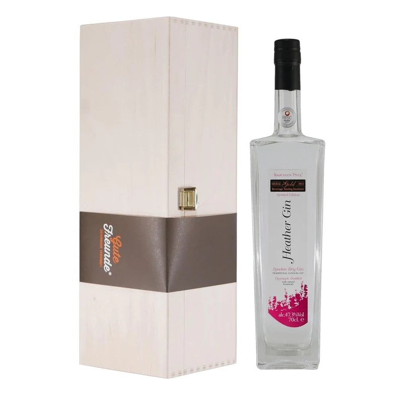 Knockeen Hills Heather Gin mit Geschenk-Holzkiste