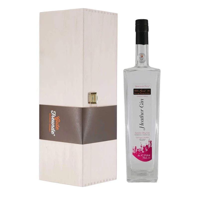Knockeen Hills Heather Gin mit Geschenk-Holzkiste