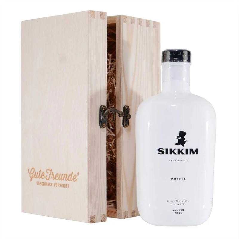 Sikkim Premium Gin Privée mit Geschenk-Holzkiste