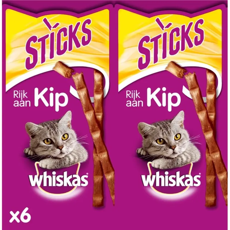 Whiskas Sticks rijk aan kip