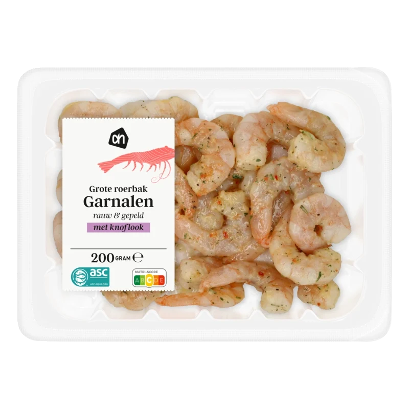 Grote roerbak garnalen rauw & gepeld