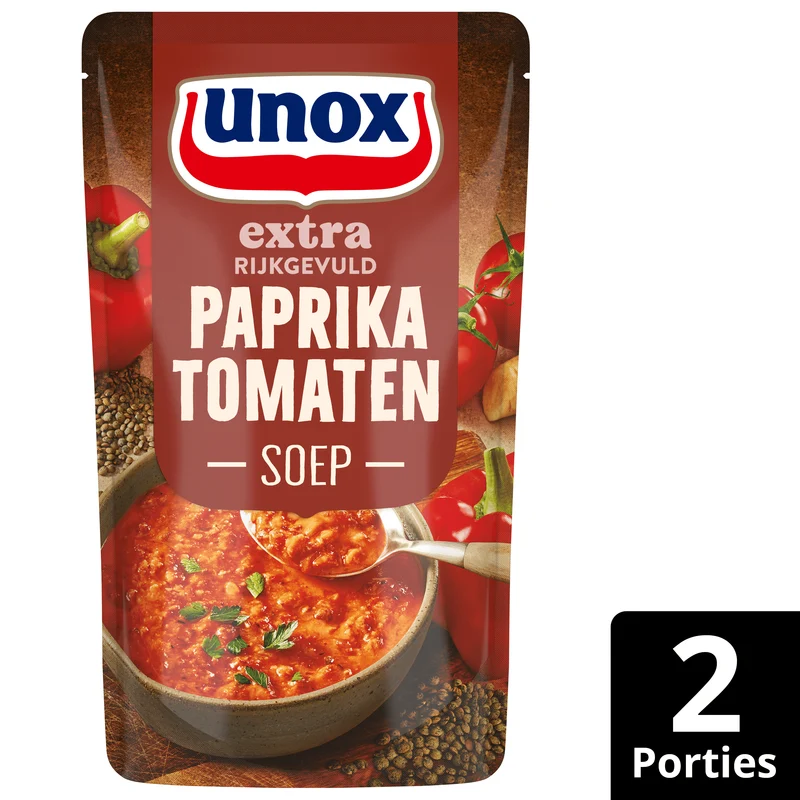 Unox Soep in zak rijkgevuld paprika tomaat