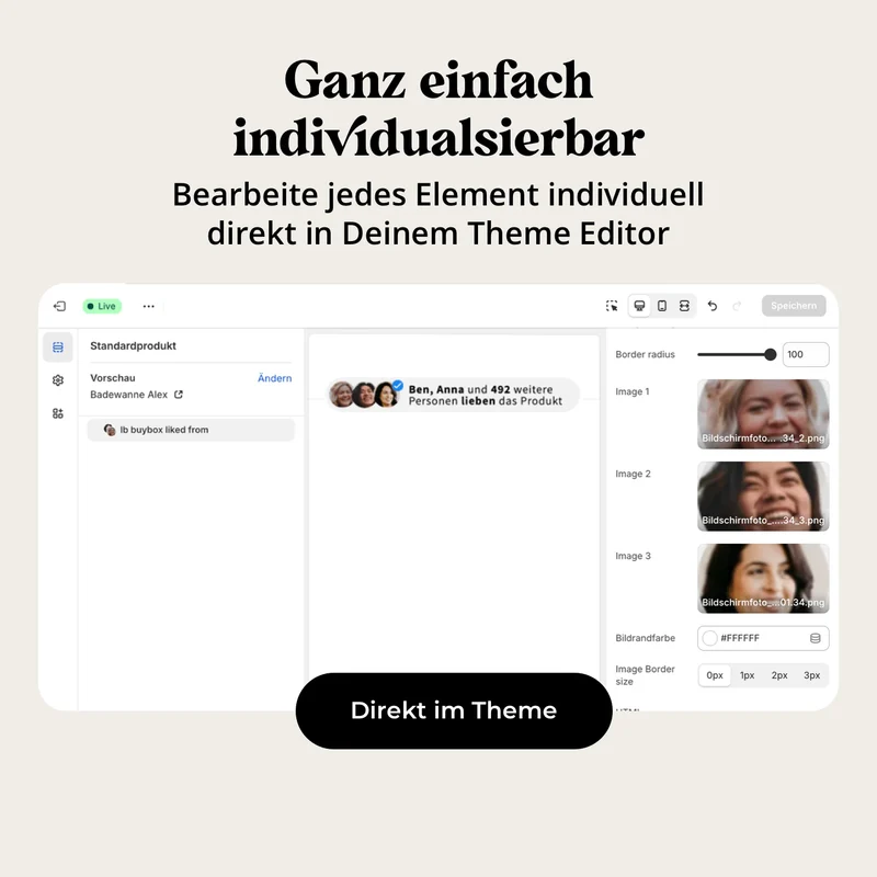 Produktseiten Set Inhalt