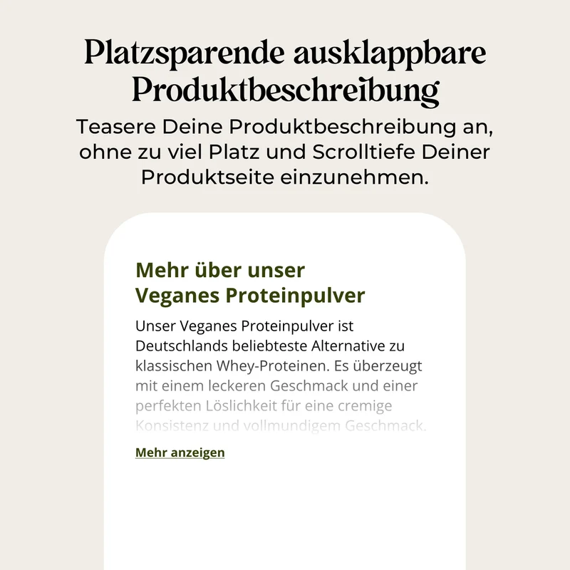 Produktseiten Split Beschreibung