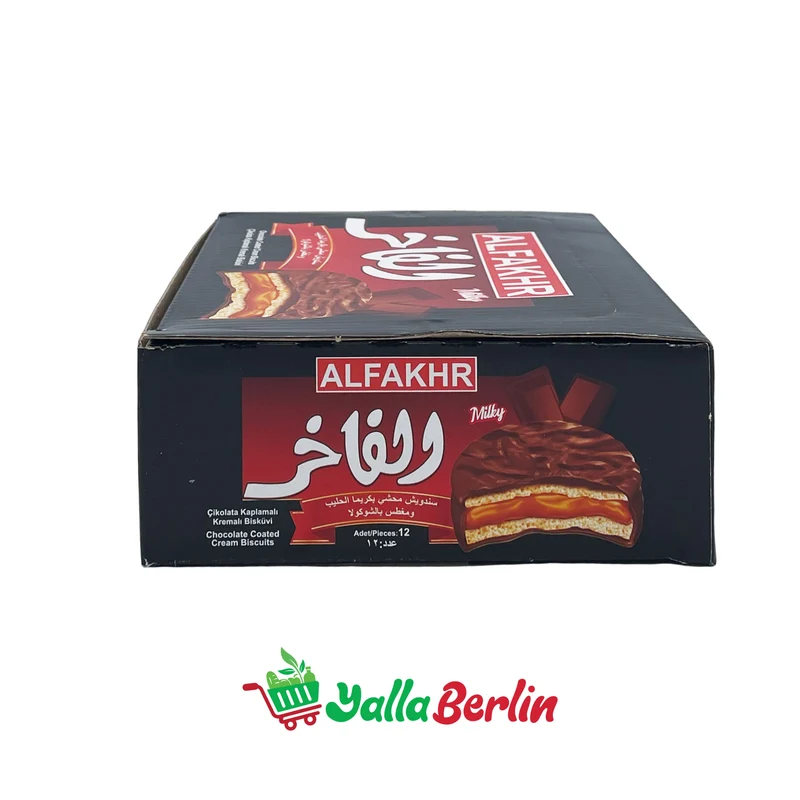 AL FAKHER SANDWICHES, GEFÜLLT MIT MILCHCREME UND IN SCHOKOLADE GETAUCHT.