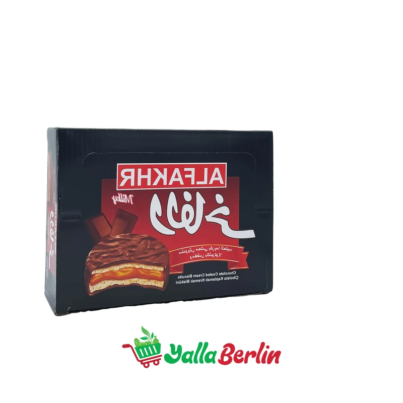AL FAKHER SANDWICHES, GEFÜLLT MIT MILCHCREME UND IN SCHOKOLADE GETAUCHT.